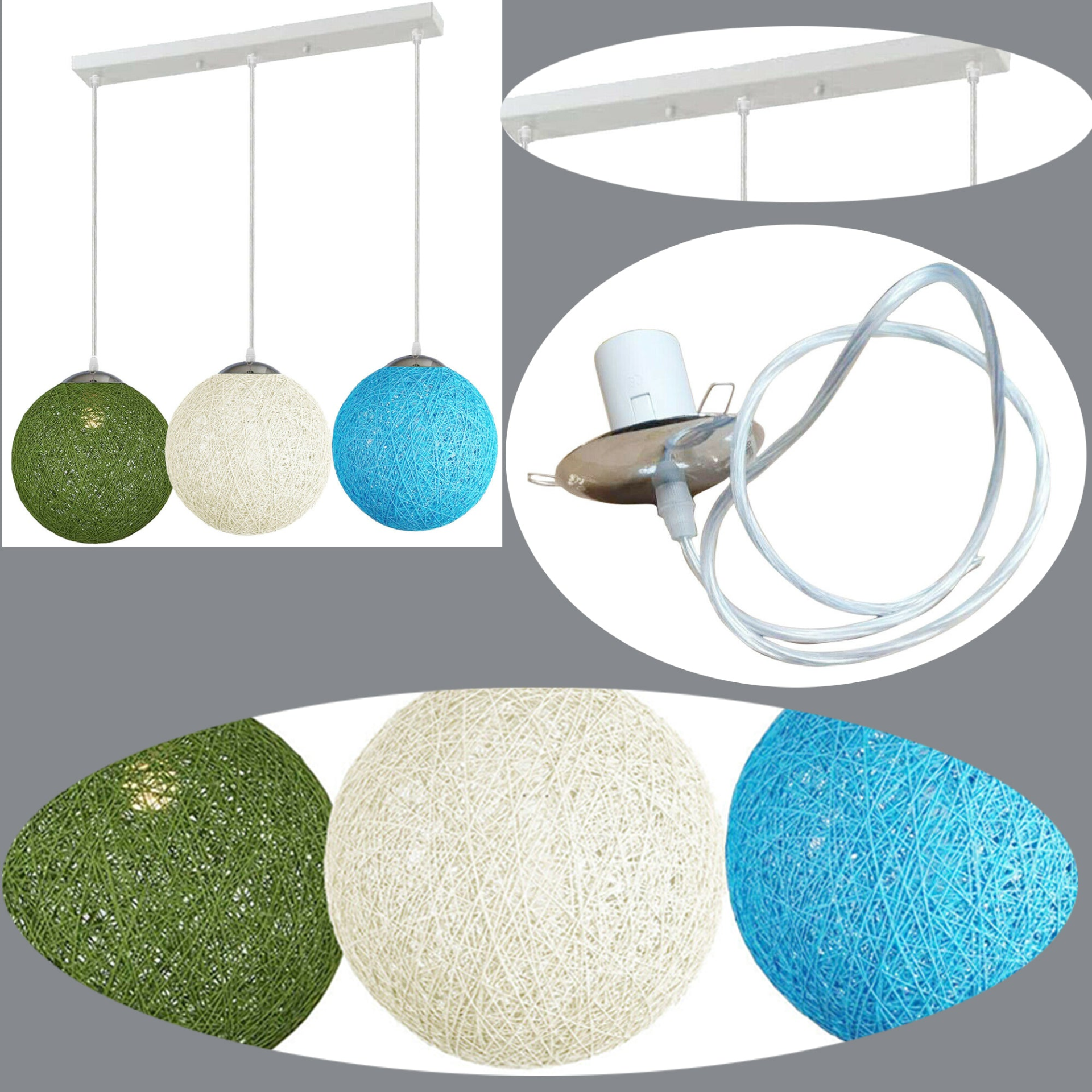 Pendant Light Shades Round Concise Hand woven Multi Colour Rattan Vine Ball Lamp Light~1877