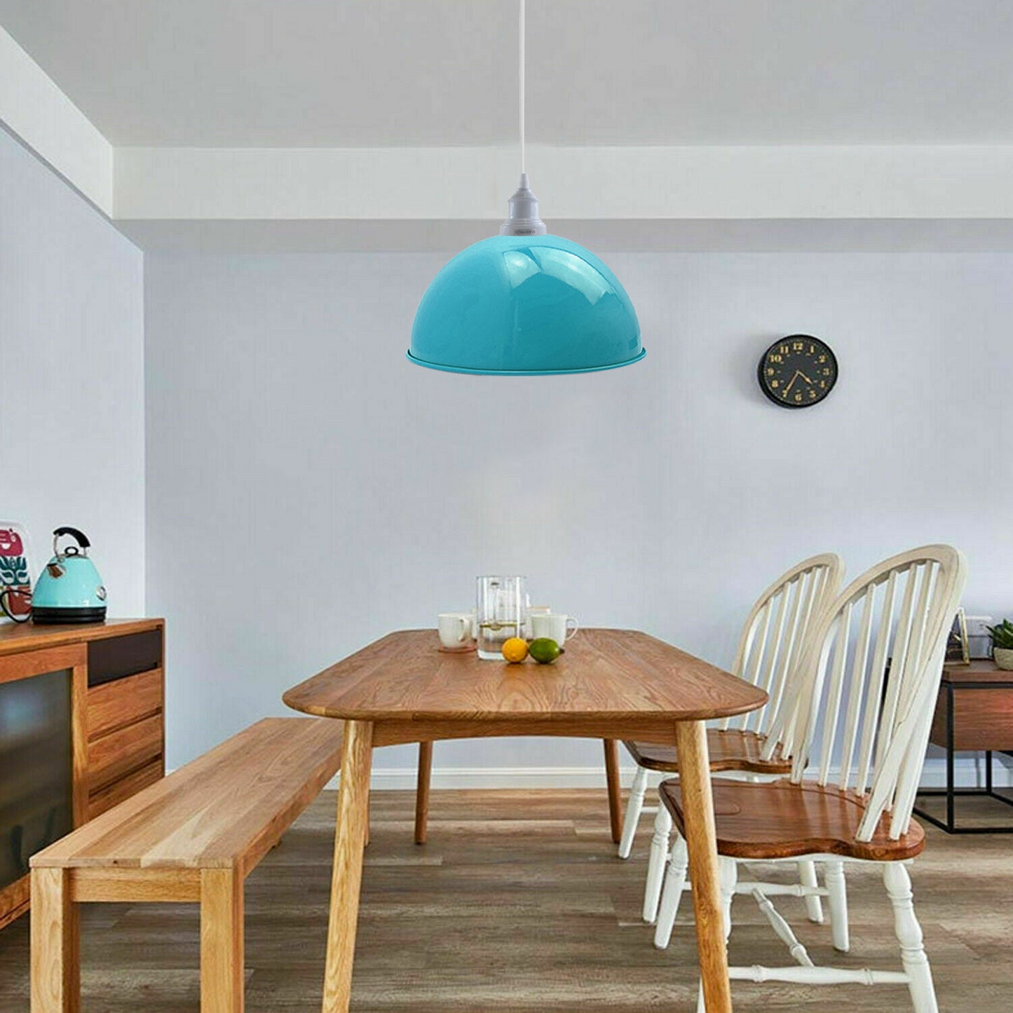 2 Pack Industrial Ceiling Light Blue Pendant Light Retro Loft Style Metal Shade Lamp~3572