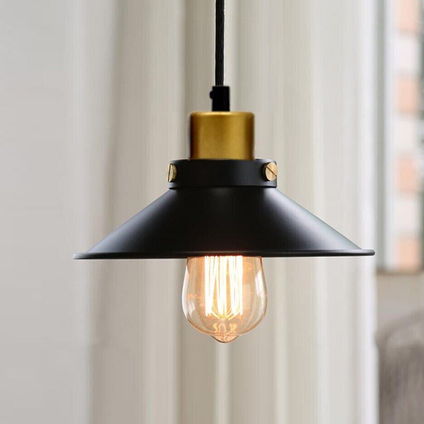 LEDSone industrial Vintage Retro Black Metal Cone Pendant Lighting ~2819