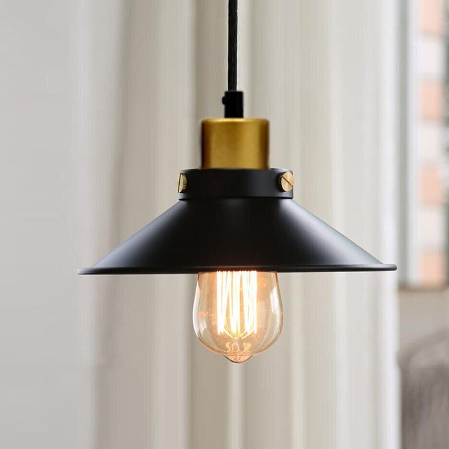 LEDSone industrial Vintage Retro Black Metal Cone Pendant Lighting ~2819