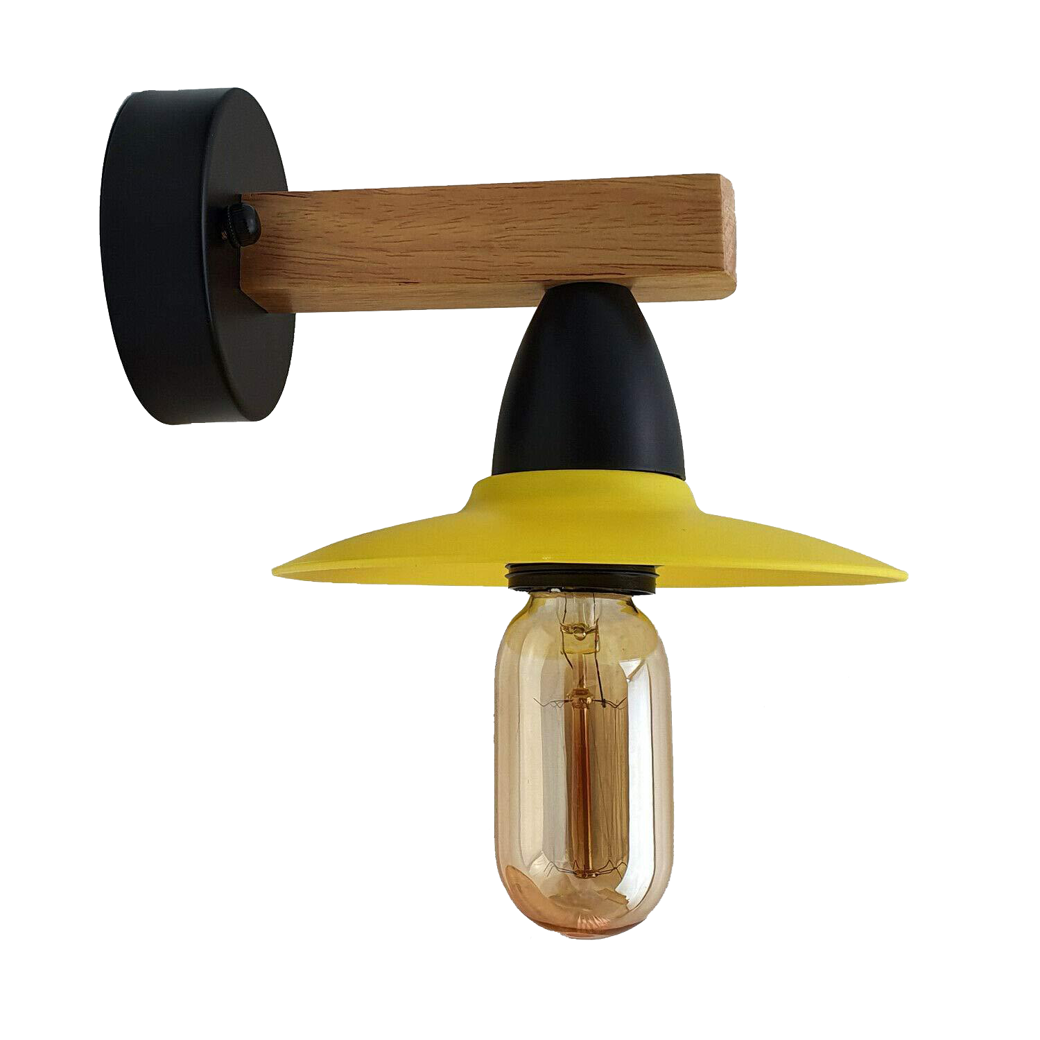 2 Pack Yellow Modern Vintage Wood Wall Light fixtures~1019