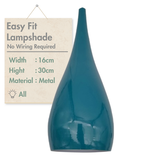 Industrial vintage Tear Drop Cyan Blue Color Beat Style pendant shade ~3971