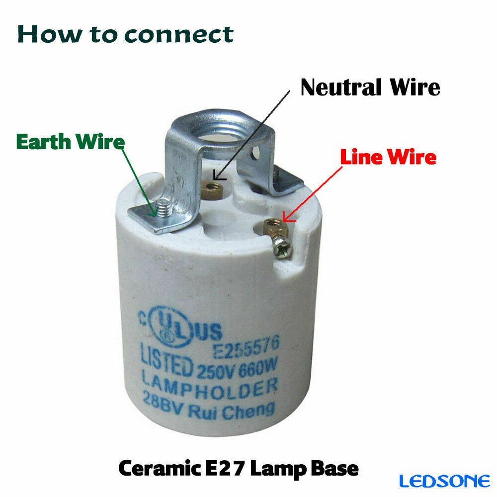 ES E27 Satin Nickel Industrial Lamp Light Bulb Holder~3417