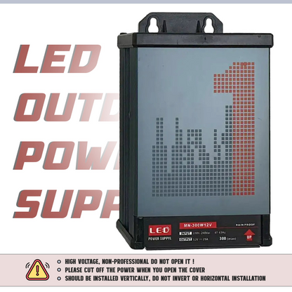 DC 12V 300W IP45 Rain Proof Outdoor 25A LED Driver AC 190-240V Adapter~2104