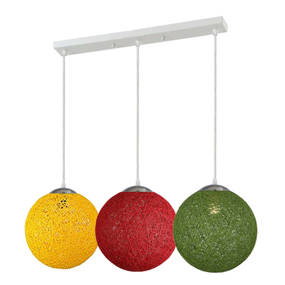 Multi Outlet Lattice Wicker Colour Rattan Globe Ball Style Ceiling Pendant Light Lampshade~1876