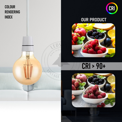 LED Filament Bulb G80 4W B22 Dimmable Bayonet Vintage Edison Bulb ~3078