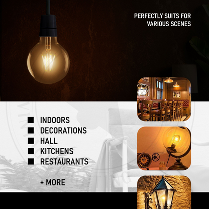 LED Filament Bulb G80 4W B22 Dimmable Bayonet Vintage Edison Bulb ~3078