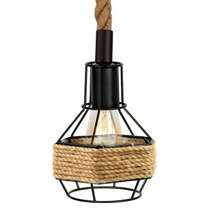 Vintage Pendant Shade Modern Hanging Retro Lighting Industrial Metal Hemp Ceiling~2708