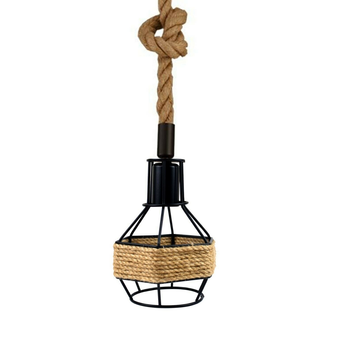Vintage Pendant Shade Modern Hanging Retro Lighting Industrial Metal Hemp Ceiling~2708