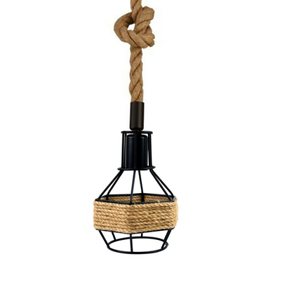 Vintage Pendant Shade Modern Hanging Retro Lighting Industrial Metal Hemp Ceiling~2708
