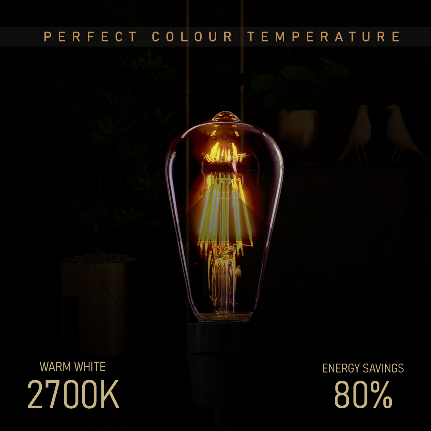 Vintage LED Filament Bulb ST64 Bayonet 8W Dimmable B22 Light Bulb ~3208