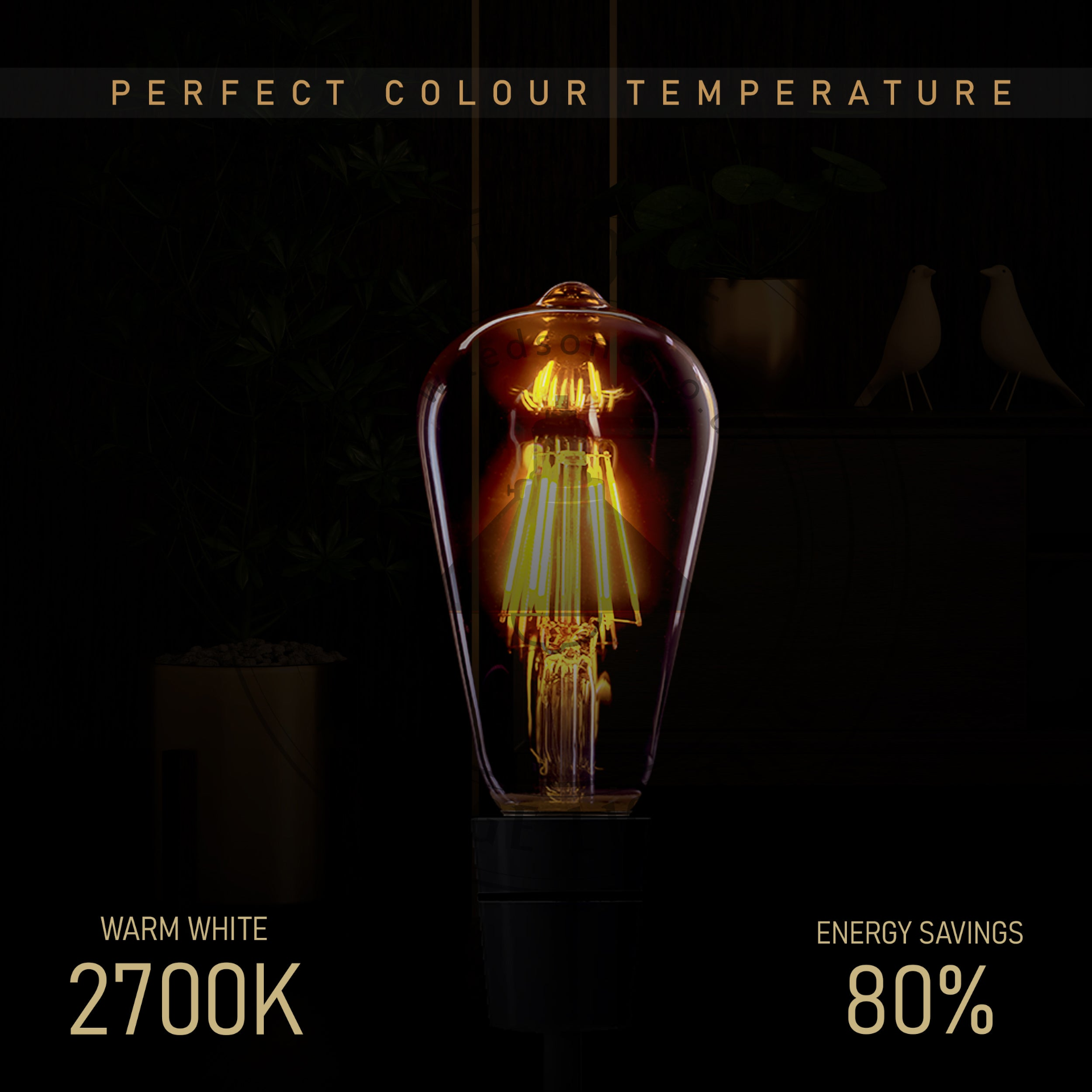 Vintage LED Filament Bulb ST64 Bayonet 8W Dimmable B22 Light Bulb ~3208
