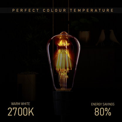 Vintage LED Filament Bulb ST64 Bayonet 8W Dimmable B22 Light Bulb ~3208