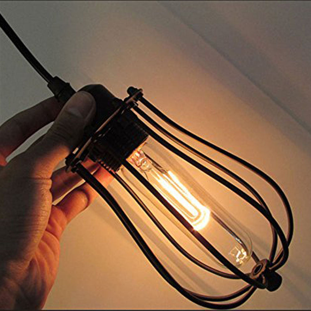 Vintage Balloon Cage Pendant Light Retro Industrial Black Metal ~3200