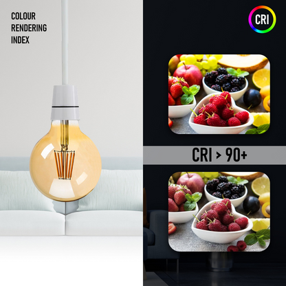 Vintage 8W LED Filament G125 Dimmable Bulb ~3217