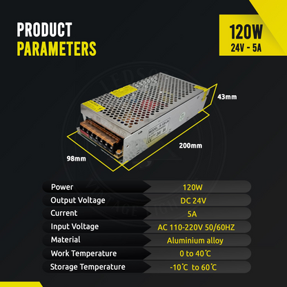 AC 110/220V to DC 24V AC Transformer Regulated Switching Power Supply Driver Adapter~3296