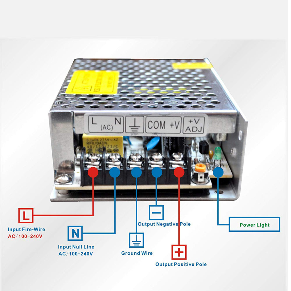 AC 110/220V to DC 24V AC Transformer Regulated Switching Power Supply Driver Adapter~3296