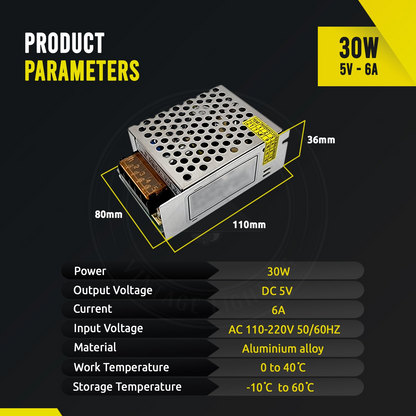 DC 5V 6A 30W Power Supply Switch AC 110V/220V Switching Converter~3287