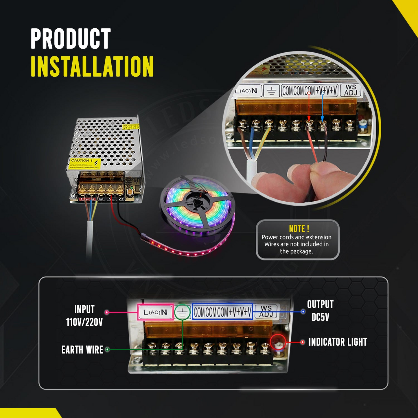 LED Driver DC 5V 200w IP20 40 Amp Switching Transformer~3277