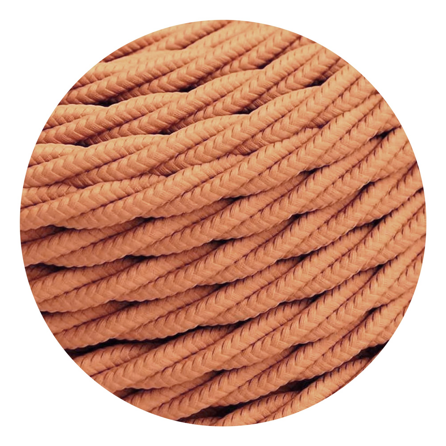 5m Light Brown 2 Core Twisted Electric Fabric 0.75mm Cable~1751
