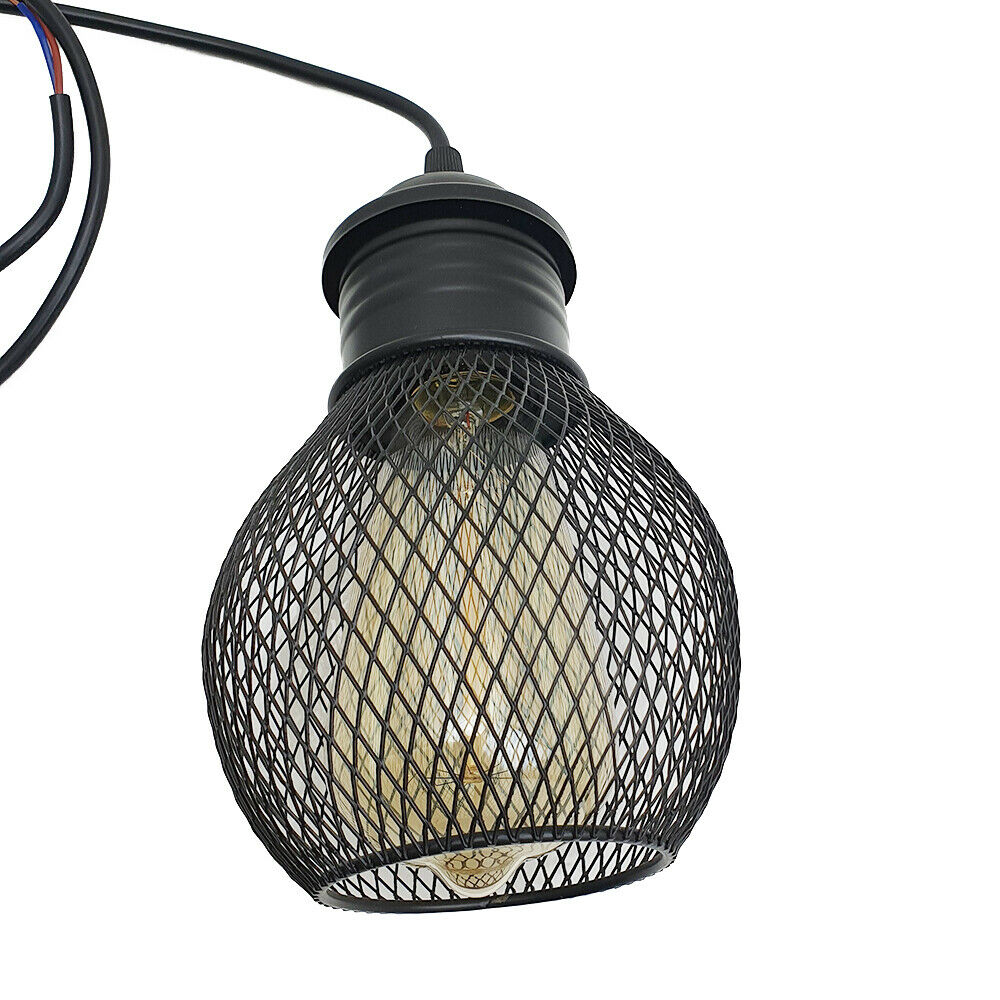 Black Three Way Ball Industrial Retro Loft Metal Ceiling Pendant Light~3102