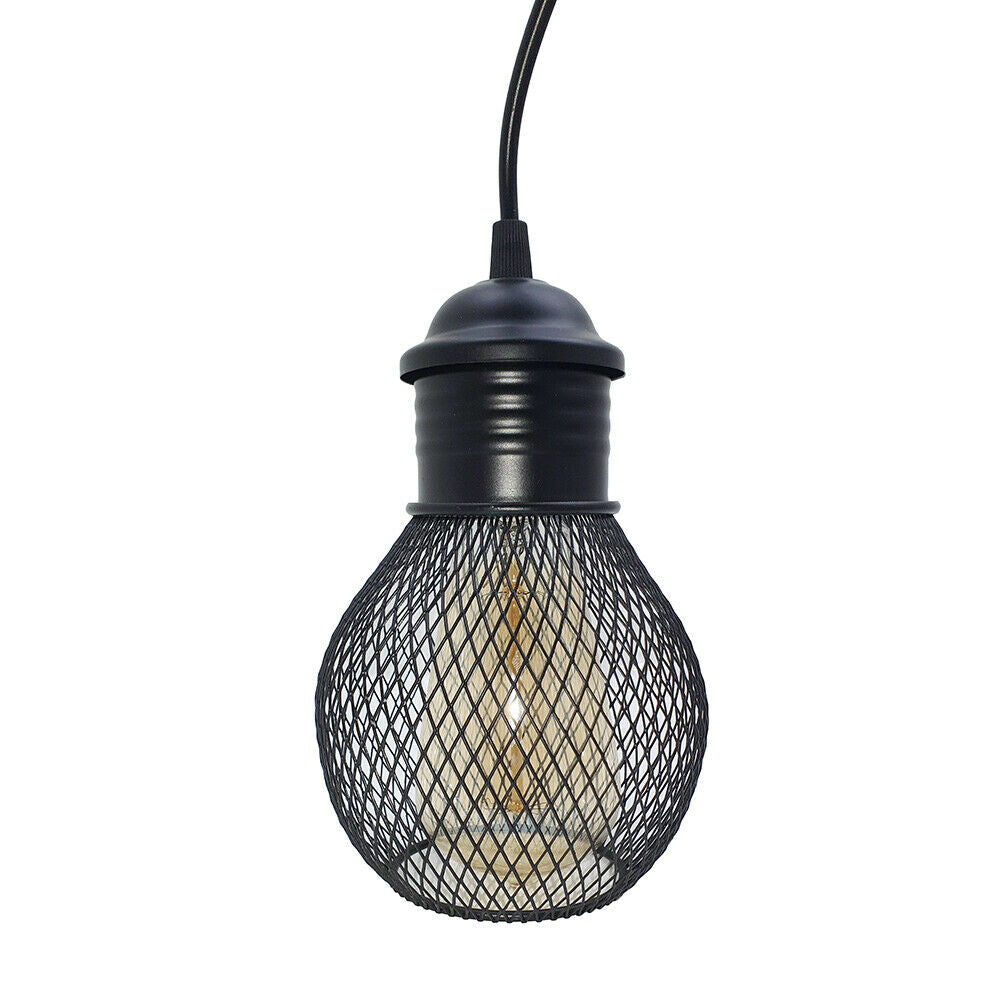 Black Three Way Ball Industrial Retro Loft Metal Ceiling Pendant Light~3102