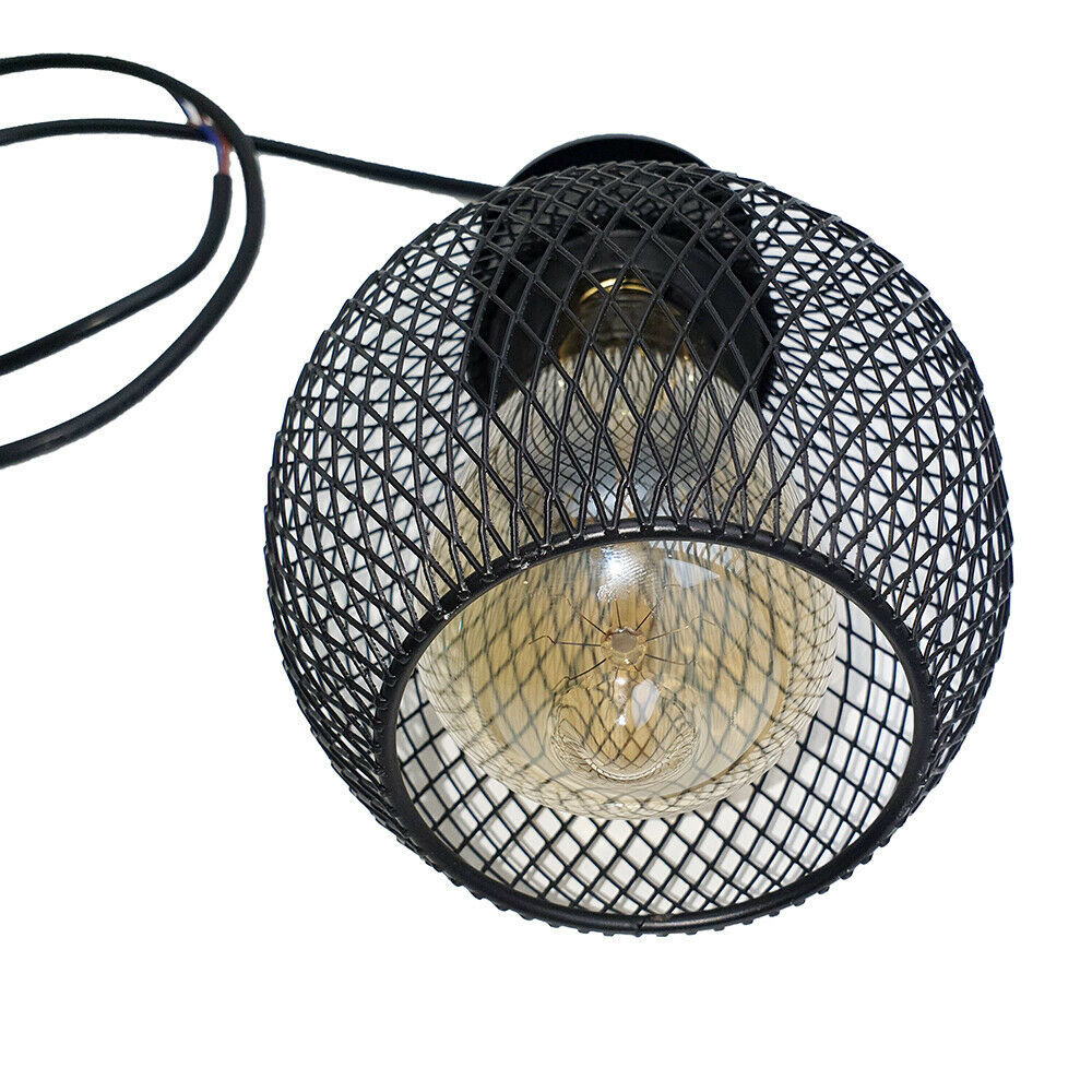 Black Three Way Ball Industrial Retro Loft Metal Ceiling Pendant Light~3102