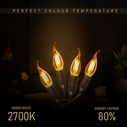 Dimmable E14 LED candle bulb Filament C35 vintage design 4W ~3220