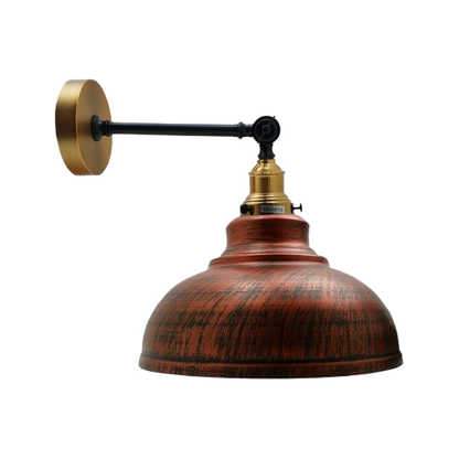 Rustic Red Metal Curvy Brushed Industrial Wall Mounted Wall Lamp Light~3461