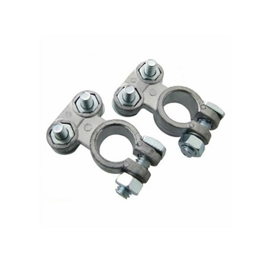 2pc Heavy Duty Battery Terminal Clamps - Positive & Negative Posts for Cars, Vans, 4x4s, and Motorhomes