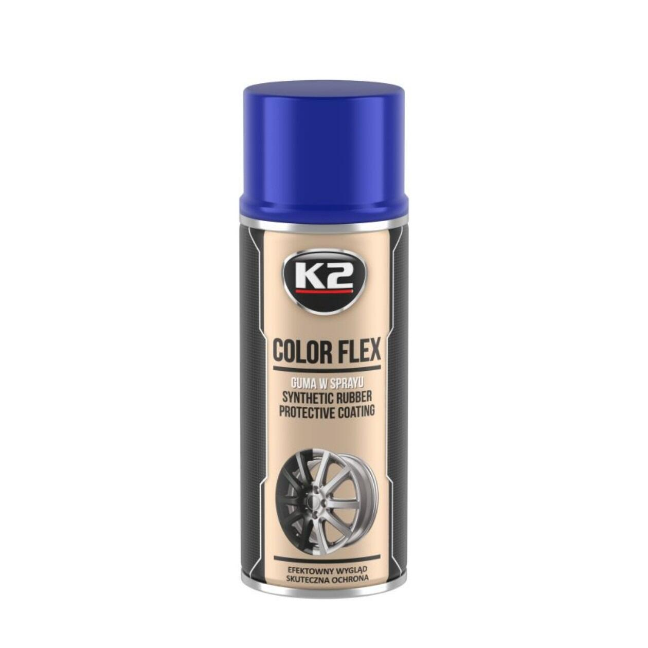 K2 COLOR FLEX Rubber Spray Blue - 400ml for Protective Coating