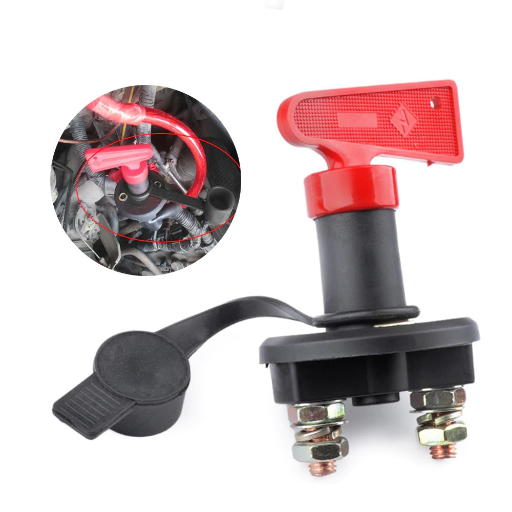 Battery Isolator Switch 100A - 12V/24V Heavy Duty with 2 Keys & Waterproof Cover