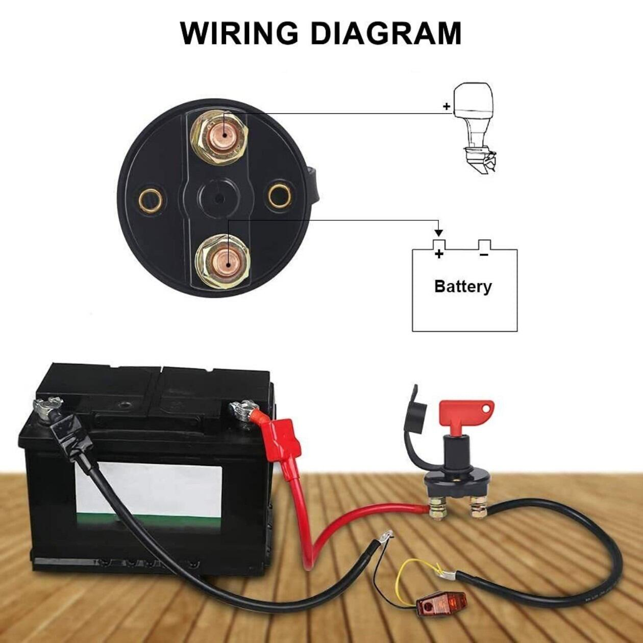 Battery Isolator Switch 100A - 12V/24V Heavy Duty with 2 Keys & Waterproof Cover