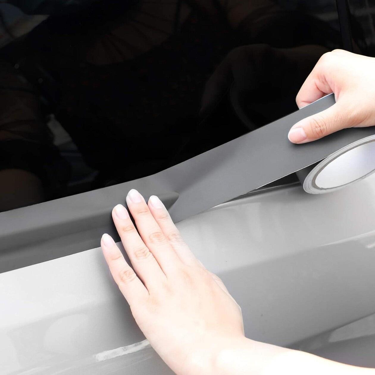 Matte Black Dechrome Vinyl Wrap Kit - Blackout Band for Door Handles & Trim, 10m