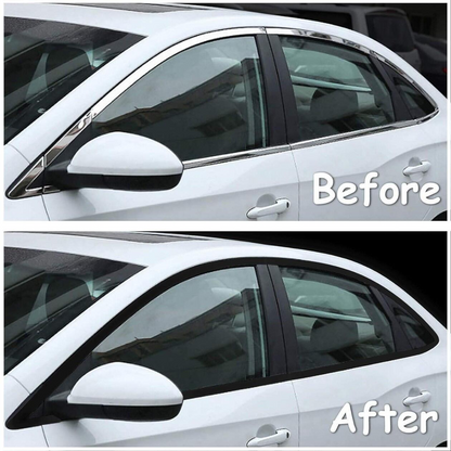 Matte Black Dechrome Vinyl Wrap Kit - Blackout Band for Door Handles & Trim, 10m