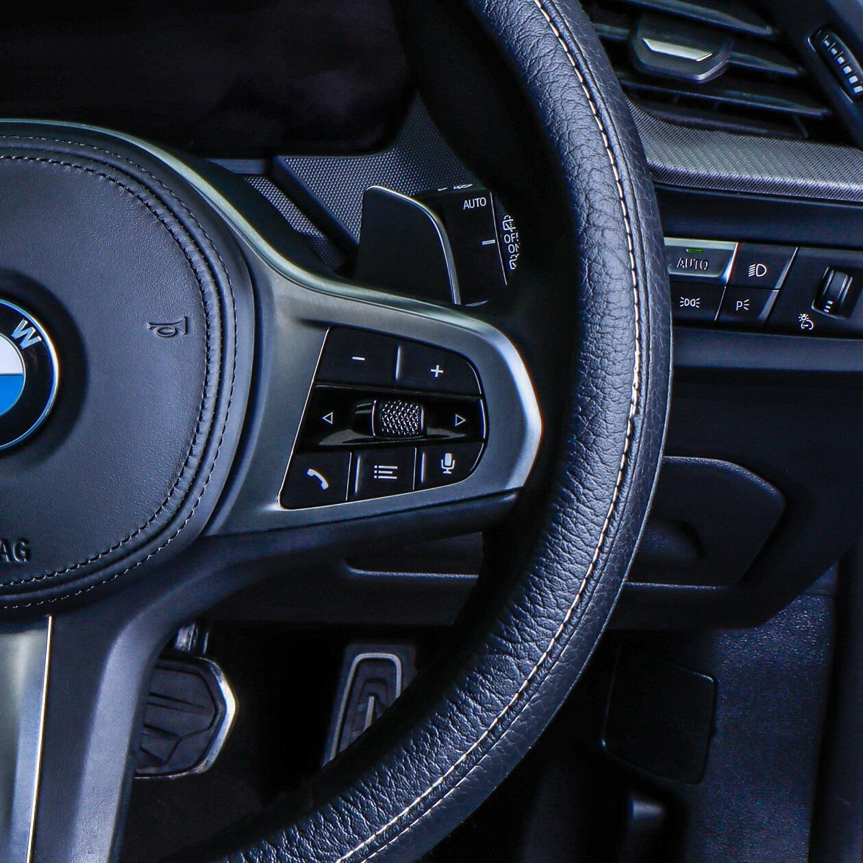 Soft Grip Steering Wheel Cover - Black Non-Slip Slip-On 37-39cm