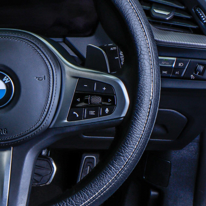 Soft Grip Steering Wheel Cover - Black Non-Slip Slip-On 37-39cm