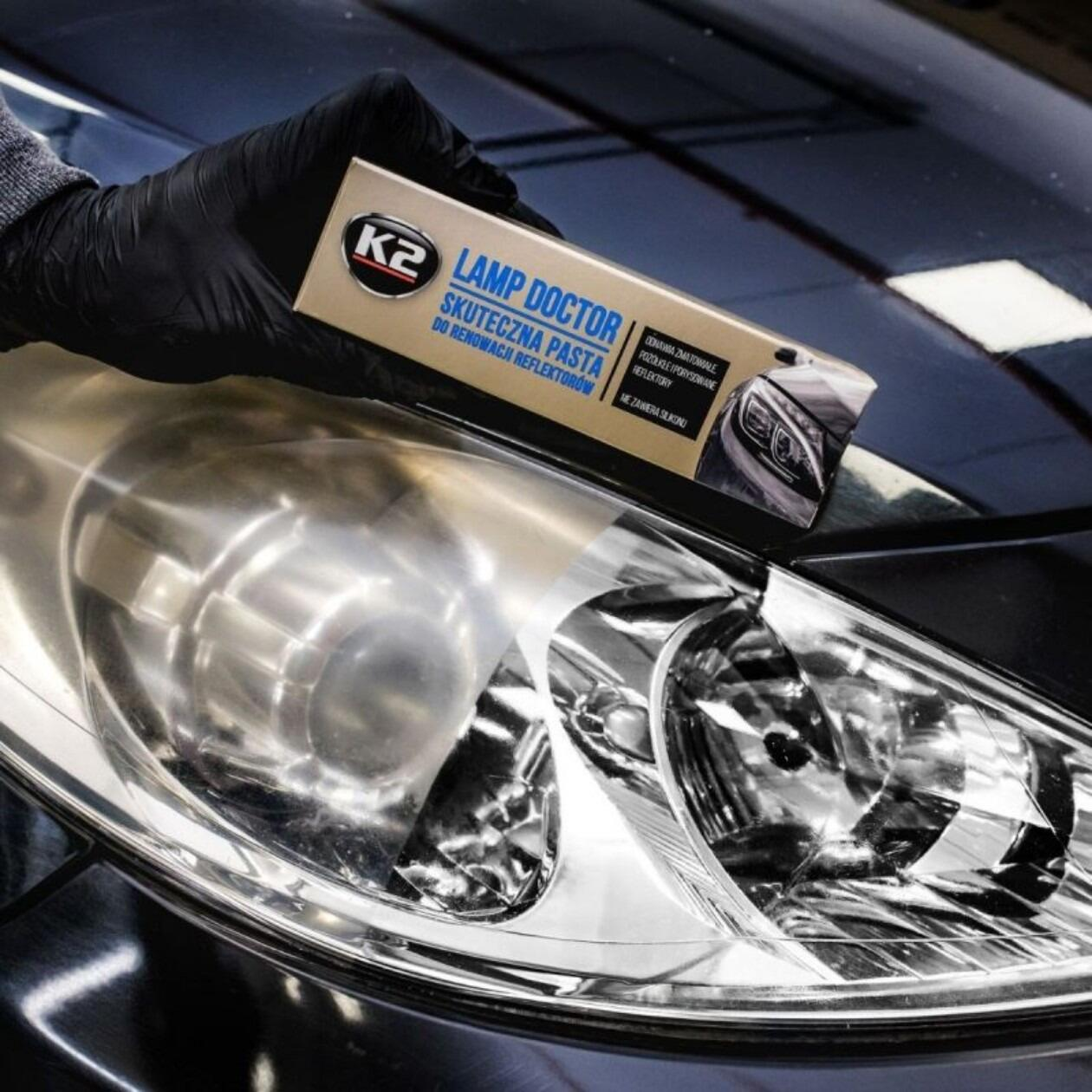 K2 Lamp Doctor Headlight Restoration Paste - Removes Scratches & Yellowing, 60g