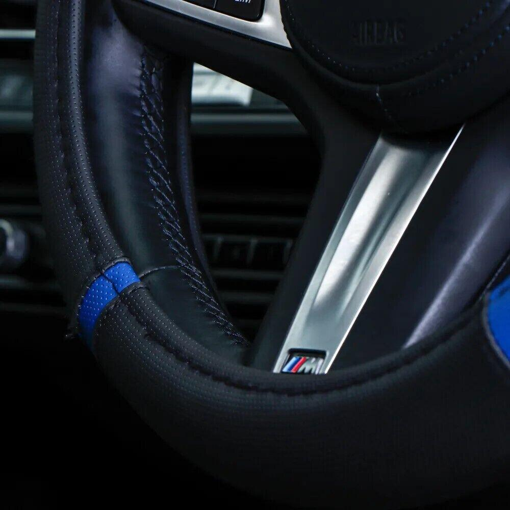 Ultimate Steering Wheel Cover - Black/Blue Soft Grip for Comfort and Protection