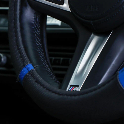 Ultimate Steering Wheel Cover - Black/Blue Soft Grip for Comfort and Protection