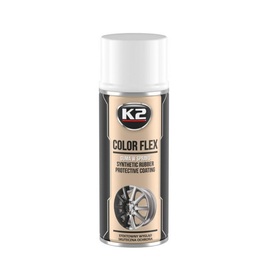K2 COLOR FLEX Rubber Spray White - 400ml for Protective Coating