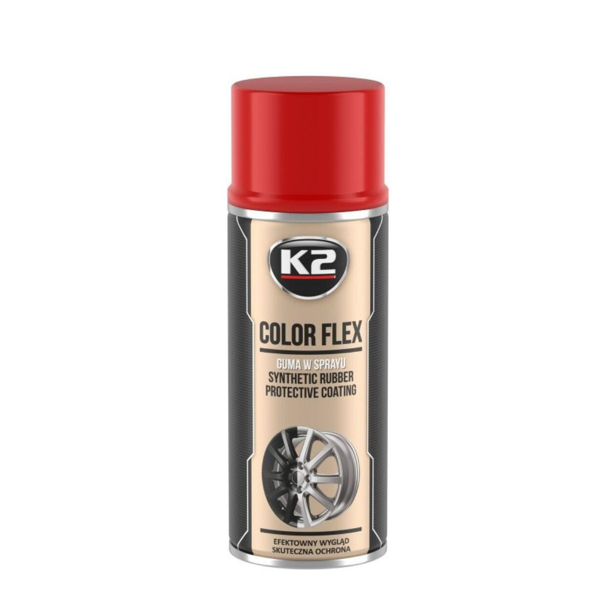 K2 COLOR FLEX Rubber Spray Red - 400ml for Protective Coating
