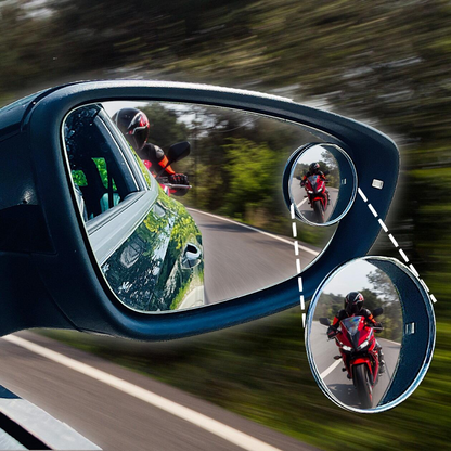 2x Blind Spot Convex Mirrors - Enhance Visibility & Drive Safely
