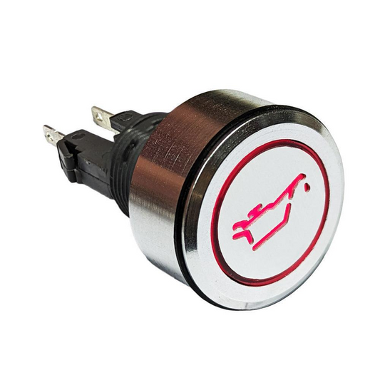 Savage 12V Blue LED Oil Light Warning Indicator Panel Button Switch - Universal