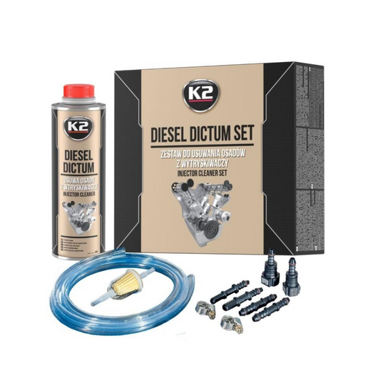 K2 Diesel Dictum Injector Cleaning Kit - Common Rail Diesel Cleaner, 500ml