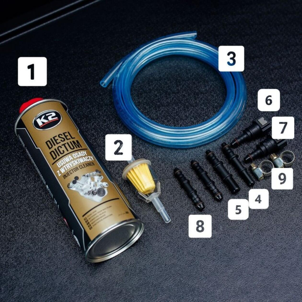 K2 Diesel Dictum Injector Cleaning Kit - Common Rail Diesel Cleaner, 500ml