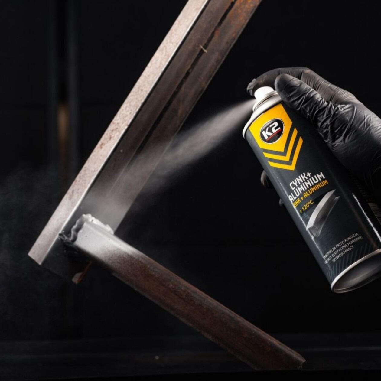 K2 ZINC+ Aluminum Spray - Corrosion Protection +120°C Heat Resistance, 400ml