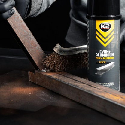 K2 ZINC+ Aluminum Spray - Corrosion Protection +120°C Heat Resistance, 400ml