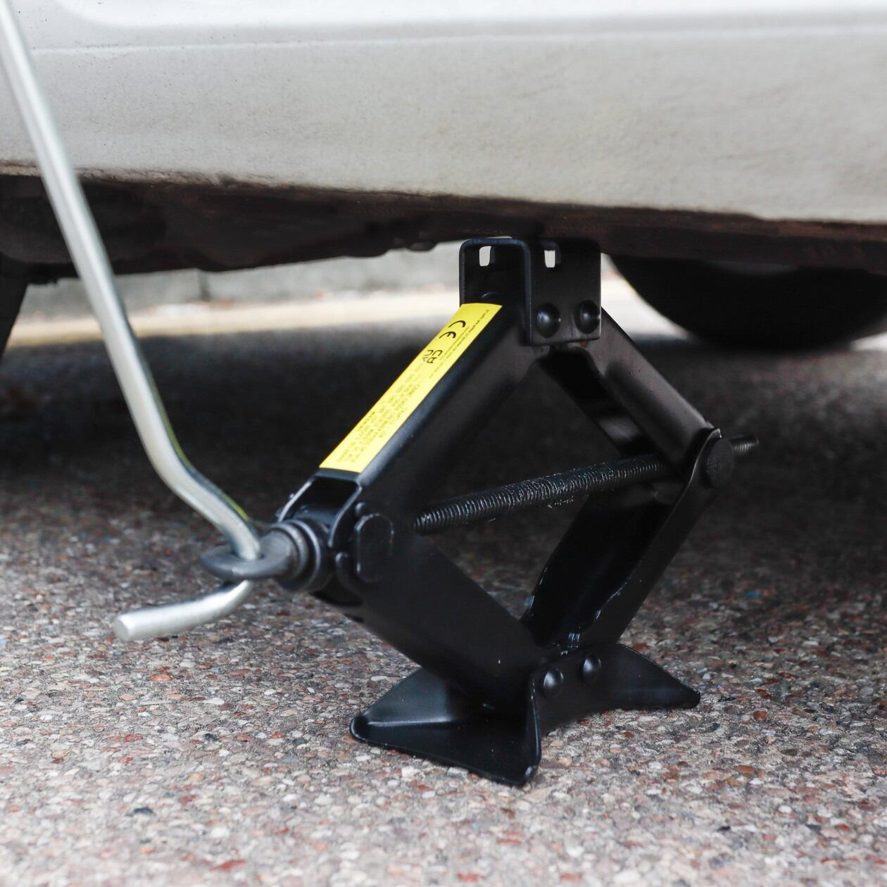 1 Tonne Scissor Jack - Compact Vehicle Lifter with Folding Crank Handle