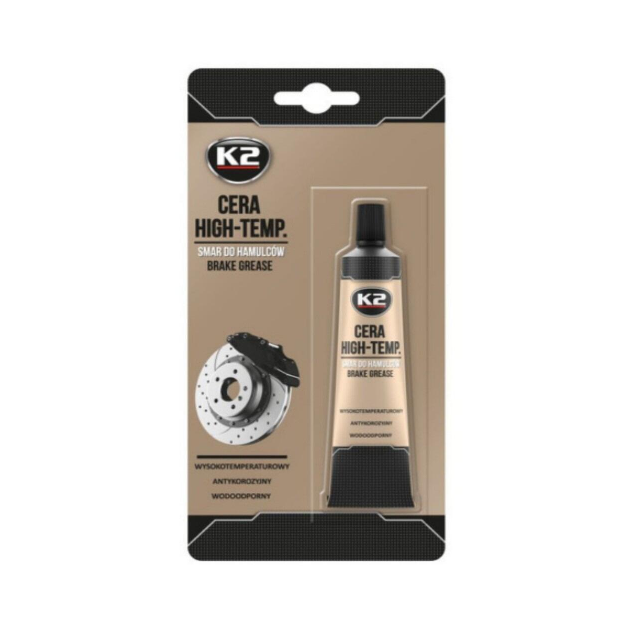 K2 CERA High-Temp Brake Grease - Professional Anti-Squeal Synthetic Lubricant, 100ml